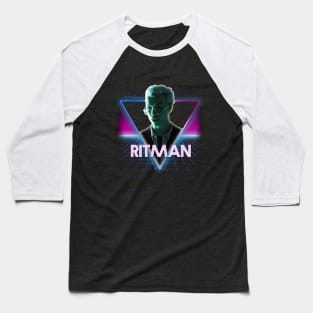 Black Mirror Bandersnatch Colin Ritman Retro 80s Neon Landscape Baseball T-Shirt